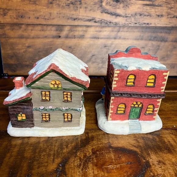 VTG 2pcs SET ALBERT E PRICE SPIRIT OF AMERICA VICTORIAN CHRISTMAS HOUSES - Picture 3 of 7